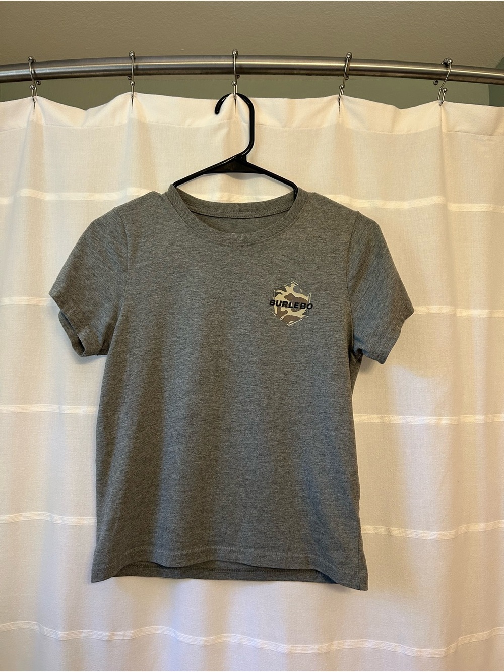 BURLEBO Gray Short Sleeve Kids Tee with Small Logo